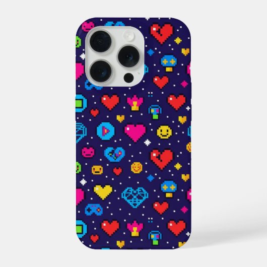 8-Bit Retro Gaming Pixel Pattern Phone Case (Verso)