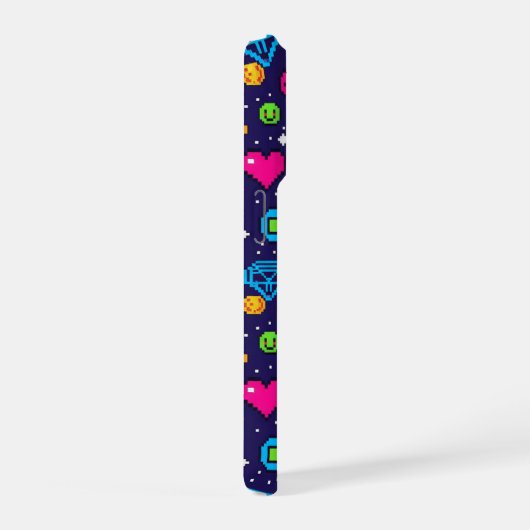 8-Bit Retro Gaming Pixelpatroon Hoesje voor Telefo iPhone Hoesje (Rechterkant)