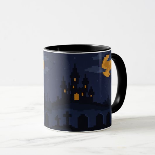 8-bit Retro Spokenkasteel Mok (Voorkant rechts)