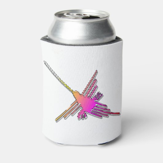 8 Bit Retro Video Game Nazca Lines Hummingbird Blikjeskoeler (Blikje Achterkant)