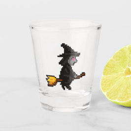 8-bit Retro Witch Shot Glas