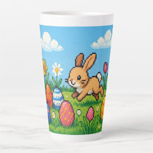 8 bit schattige paashaas/konijn latte mok