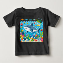 8-Bit Shark Avontuur T-Shirt