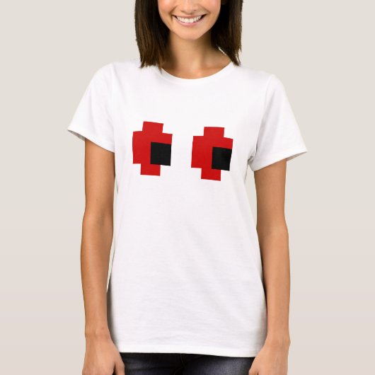 8 Bit Spooky Rode Ogen T-shirt (Voorkant)