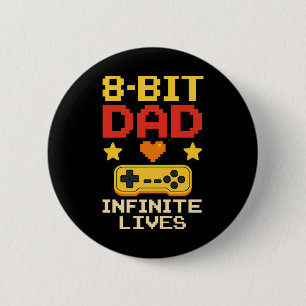 8-bit vader met oneindig leven ronde button 5,7 cm