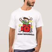 8 Bits Bateria Bit Drummer Geek T-shirt (Voorkant)