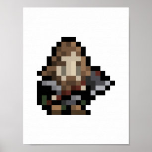 8-bits Dwarf 16x16 Pixel Art Poster