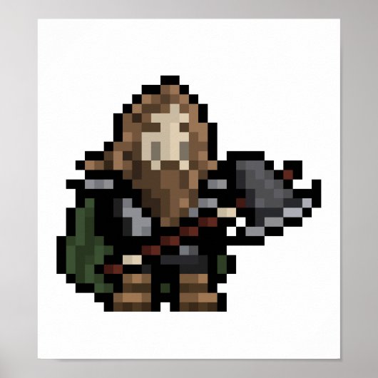 8-bits Dwarf Pixel Art Poster (Voorkant)