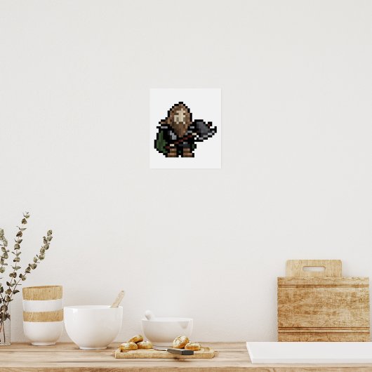 8-bits Dwarf Pixel Art Poster (Keuken)