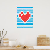 8 bits hart poster (Keuken)