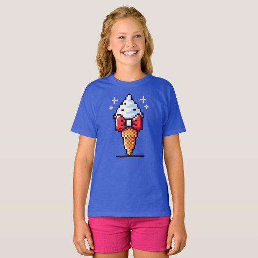 8-bits ijselegantie: Dapper dessertontwerp T-shirt (Voorkant volledig)