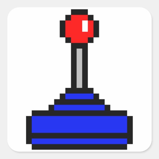 8-bits joystick vierkante sticker (Voorkant)