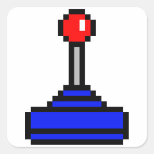 8-bits joystick vierkante sticker
