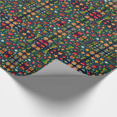 8-bits kerst retro pixel geeky wrapping papier (Hoek)