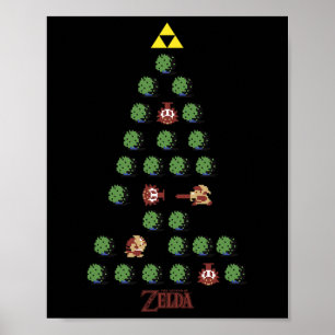 8-bits kerstboom poster