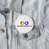 8-bits neurodiversiteit met tekst ronde button 7,6 cm (In situ)