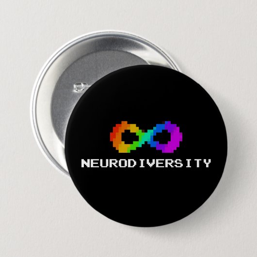 8-bits neurodiversiteitssymbool ronde button 7,6 cm (Voorkant /achterkant)