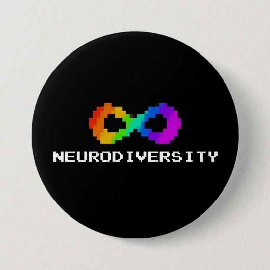 8-bits neurodiversiteitssymbool ronde button 7,6 cm (Voorkant)