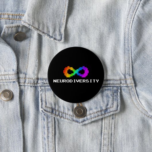 8-bits neurodiversiteitssymbool ronde button 7,6 cm (In situ)