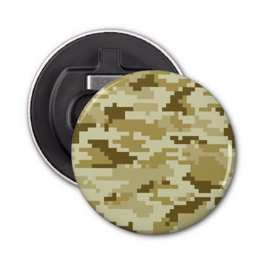 8-bits Pixel Digital Desert Camouflage / Camo Button Flesopener (Voorkant)