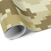 8-bits Pixel Digital Desert Camouflage / Camo Cadeaupapier (Rol Hoek)