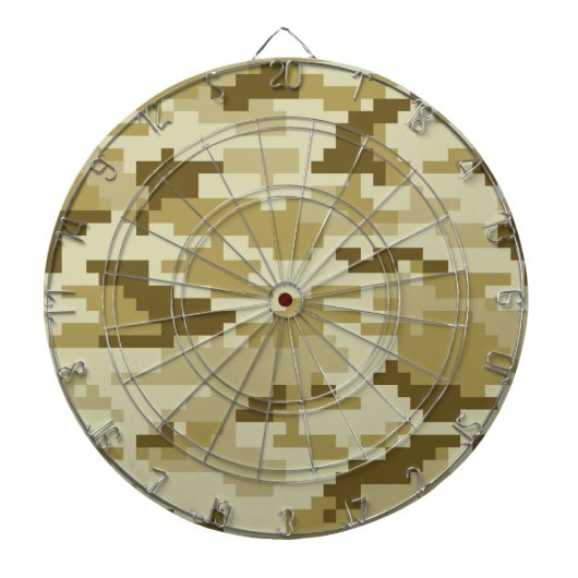 8-bits Pixel Digital Desert Camouflage / Camo Dartbord (Voorkant)