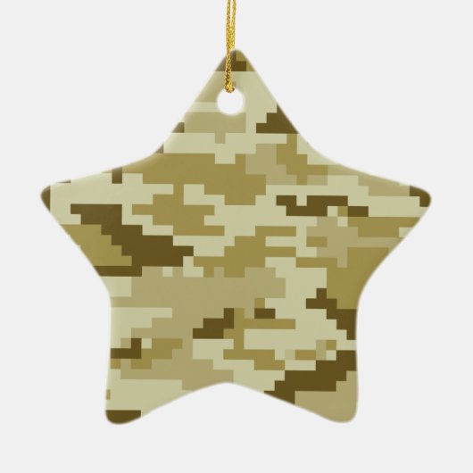 8-bits Pixel Digital Desert Camouflage / Camo Keramisch Ornament (Voorkant)