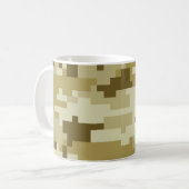 8-bits Pixel Digital Desert Camouflage / Camo Koffiemok (Voorkant links)