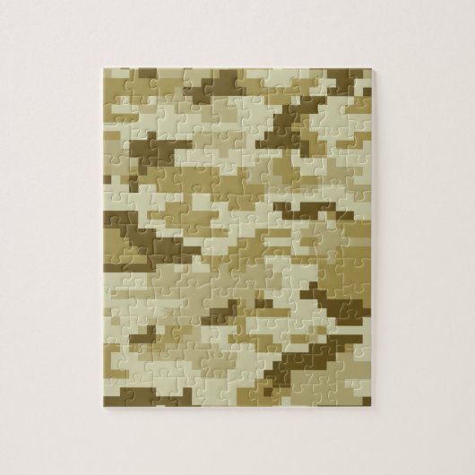 8-bits Pixel Digital Desert Camouflage / Camo Legpuzzel (Verticaal)