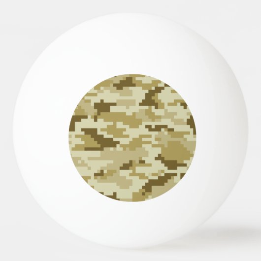 8-bits Pixel Digital Desert Camouflage / Camo Pingpongballen (Voorkant)