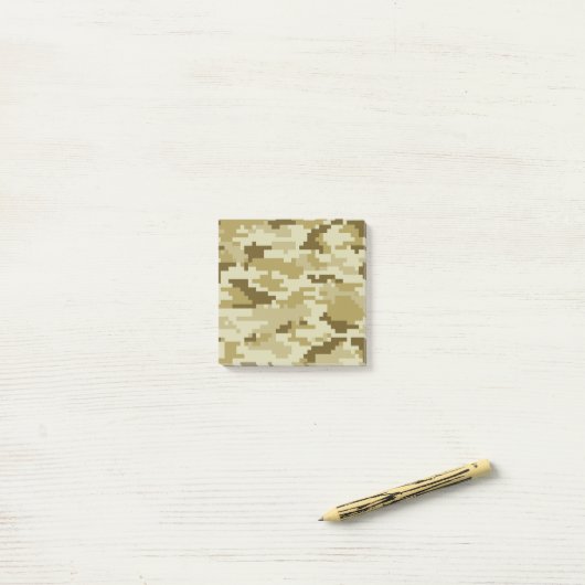 8-bits Pixel Digital Desert Camouflage / Camo Post-it® Notes (Op bureau)