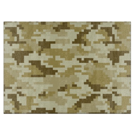 8-bits Pixel Digital Desert Camouflage / Camo Snijplank (Voorkant)