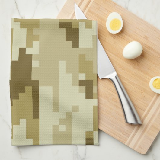 8-bits Pixel Digital Desert Camouflage / Camo Theedoek (Quarter Fold)