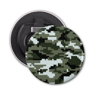 8-bits Pixel Digital Urban Camouflage / Camo Button Flesopener