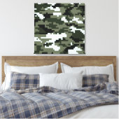 8-bits Pixel Digital Urban Camouflage / Camo Canvas Afdruk (Insitu (Slaapkamer))