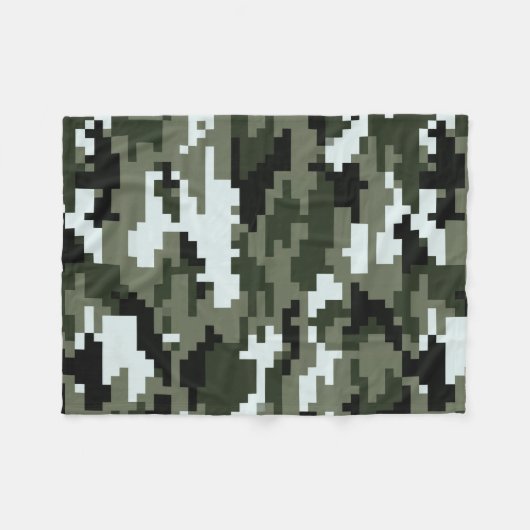 8-bits Pixel Digital Urban Camouflage / Camo Fleece Deken (Voorkant (Horizontaal))