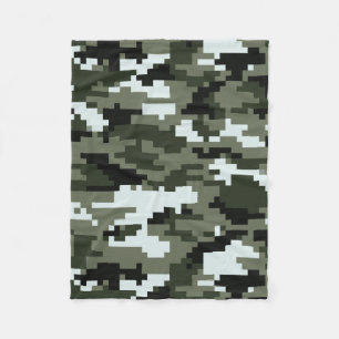 8-bits Pixel Digital Urban Camouflage / Camo Fleece Deken