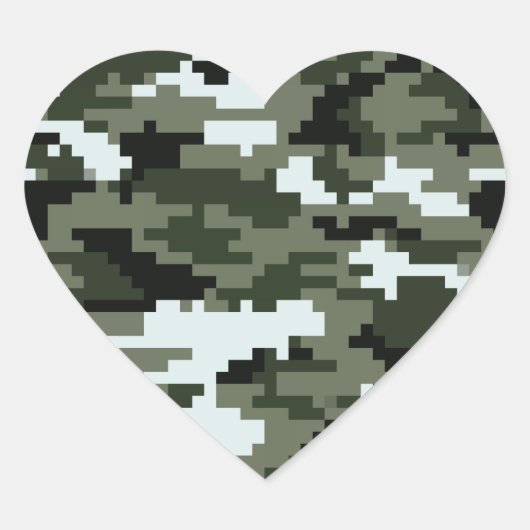 8-bits Pixel Digital Urban Camouflage / Camo Hart Sticker (Voorkant)