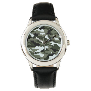 8-bits Pixel Digital Urban Camouflage / Camo Horloge