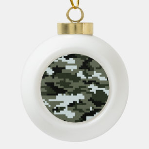 8-bits Pixel Digital Urban Camouflage / Camo Keramische Bal Ornament