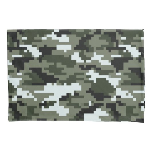 8-bits Pixel Digital Urban Camouflage / Camo Kussensloop (Voorkant)