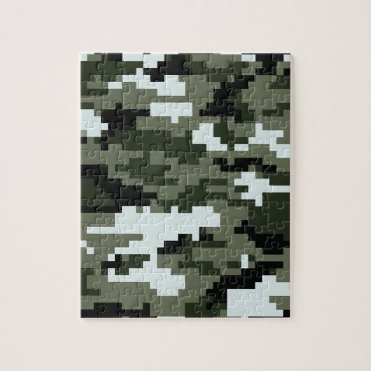 8-bits Pixel Digital Urban Camouflage / Camo Legpuzzel (Verticaal)