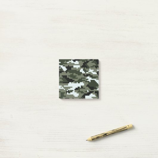 8-bits Pixel Digital Urban Camouflage / Camo Post-it® Notes (Op bureau)