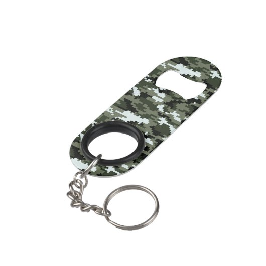 8-bits Pixel Digital Urban Camouflage / Camo Sleutelhanger Flessenopener (Achterkant Gekanteld)