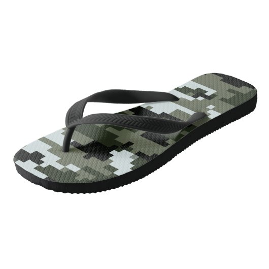 8-bits Pixel Digital Urban Camouflage / Camo Teenslippers (Schuin)