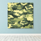 8-bits Pixel Digital Woodland Camouflage / Camo Canvas Afdruk (Insitu (Houten vloer))