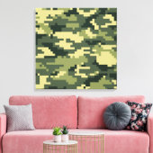 8-bits Pixel Digital Woodland Camouflage / Camo Canvas Afdruk (Insitu (Woonkamer))
