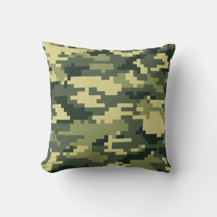 8-bits Pixel Digital Woodland Camouflage / Camo Kussen