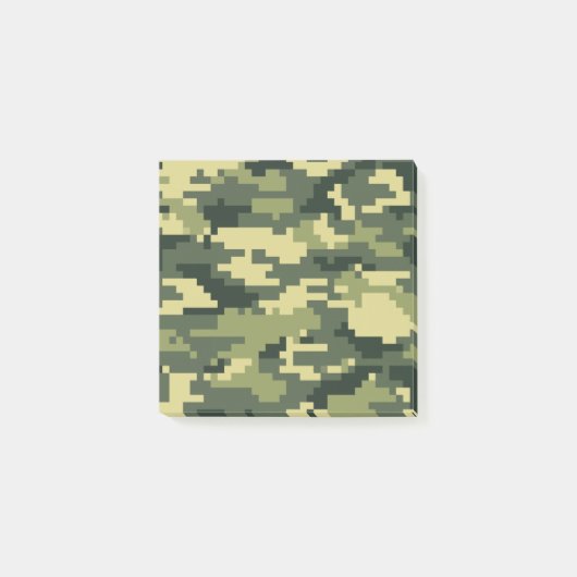 8-bits Pixel Digital Woodland Camouflage / Camo Post-it® Notes (Voorkant)