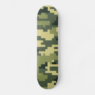 8-bits Pixel Digital Woodland Camouflage / Camo Skateboard
